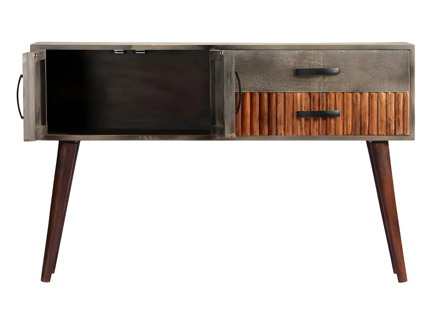 Consola* Mesa consola 120x35x75 cm mangueira áspera maciça PT880622 Cinzento