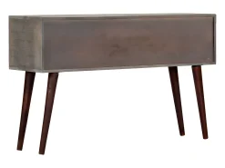 Consola* Mesa consola 120x35x75 cm mangueira áspera maciça PT880622 Cinzento