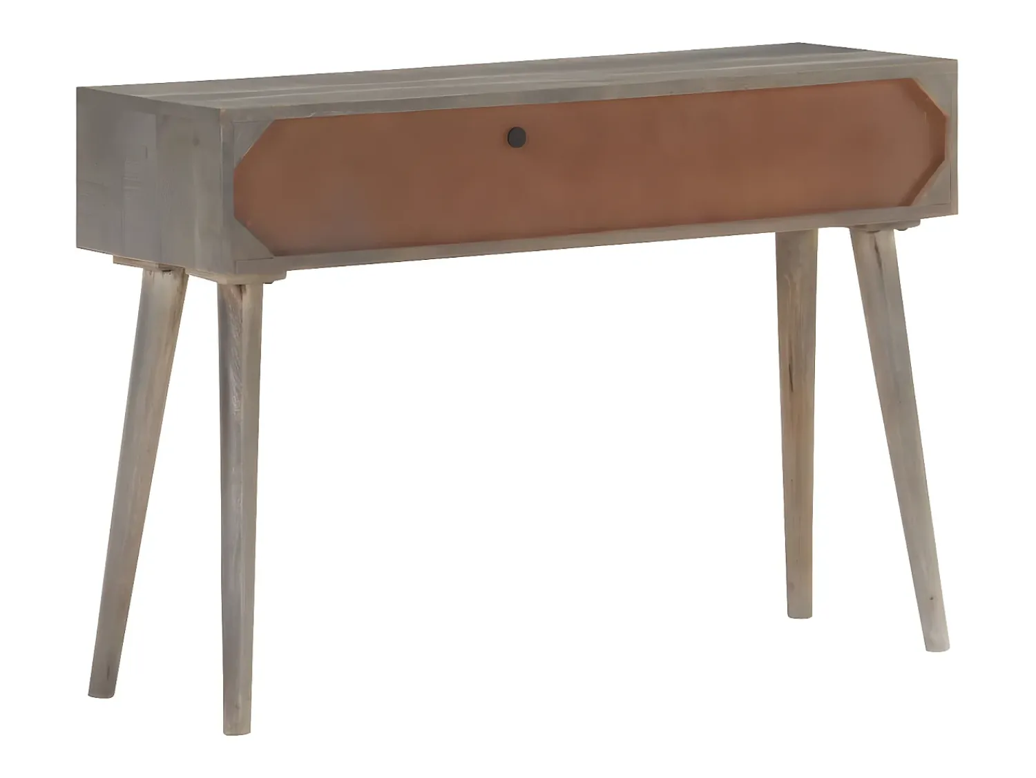 Consola* Mesa consola 110x35x75 cm mangueira maciça áspera PT271827 Cinzento