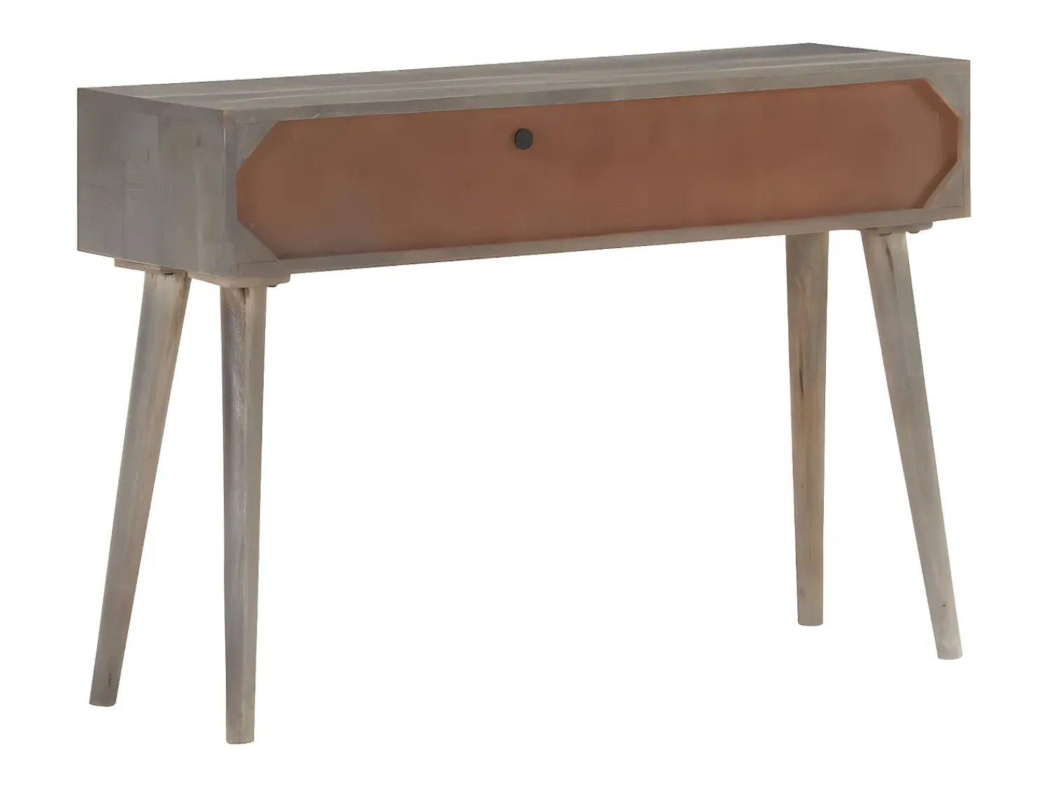 Consola* Mesa consola 110x35x75 cm mangueira maciça áspera PT271827 Cinzento