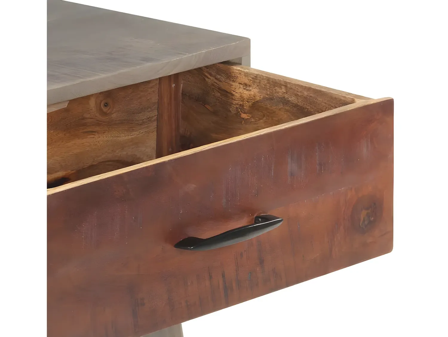 Consola* Mesa consola 110x35x75 cm mangueira maciça áspera PT271827 Cinzento