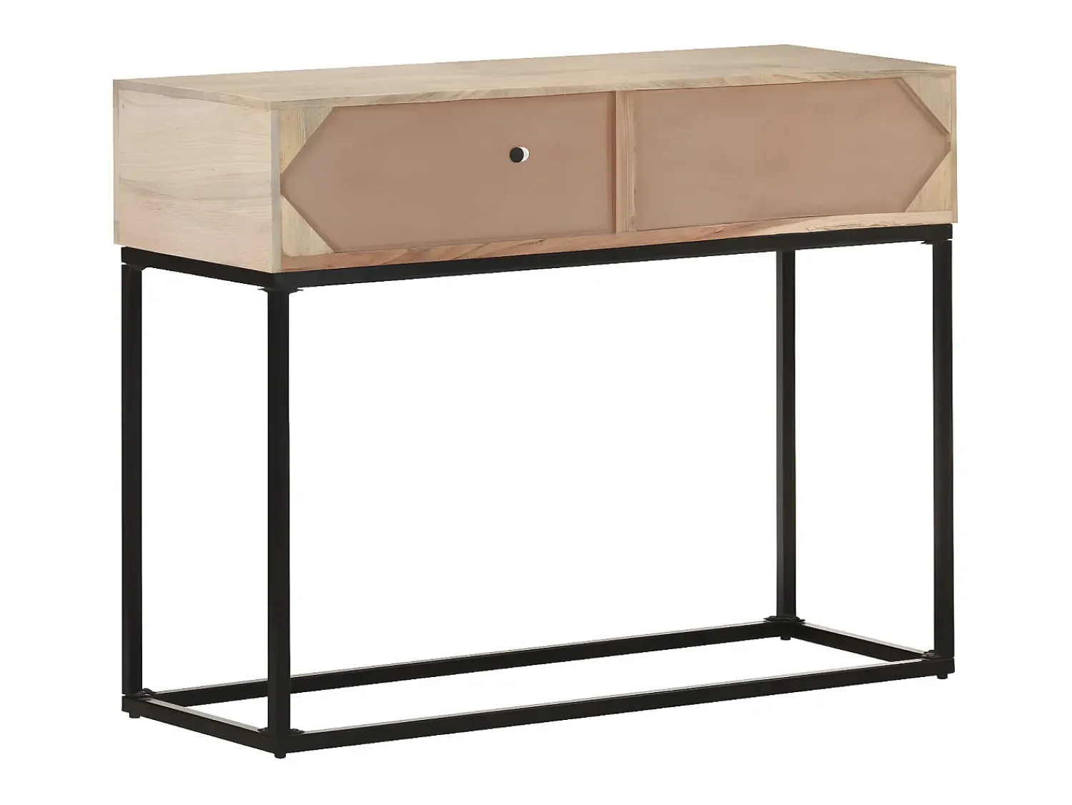 Consola* Mesa consola 100x35x76 cm mangueira maciça e palha natural PT754310 Branco