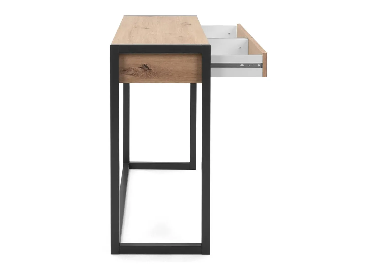 Outlet Mesa consola 100x75x35 cm natural antracite Cinza antracite / Castanho