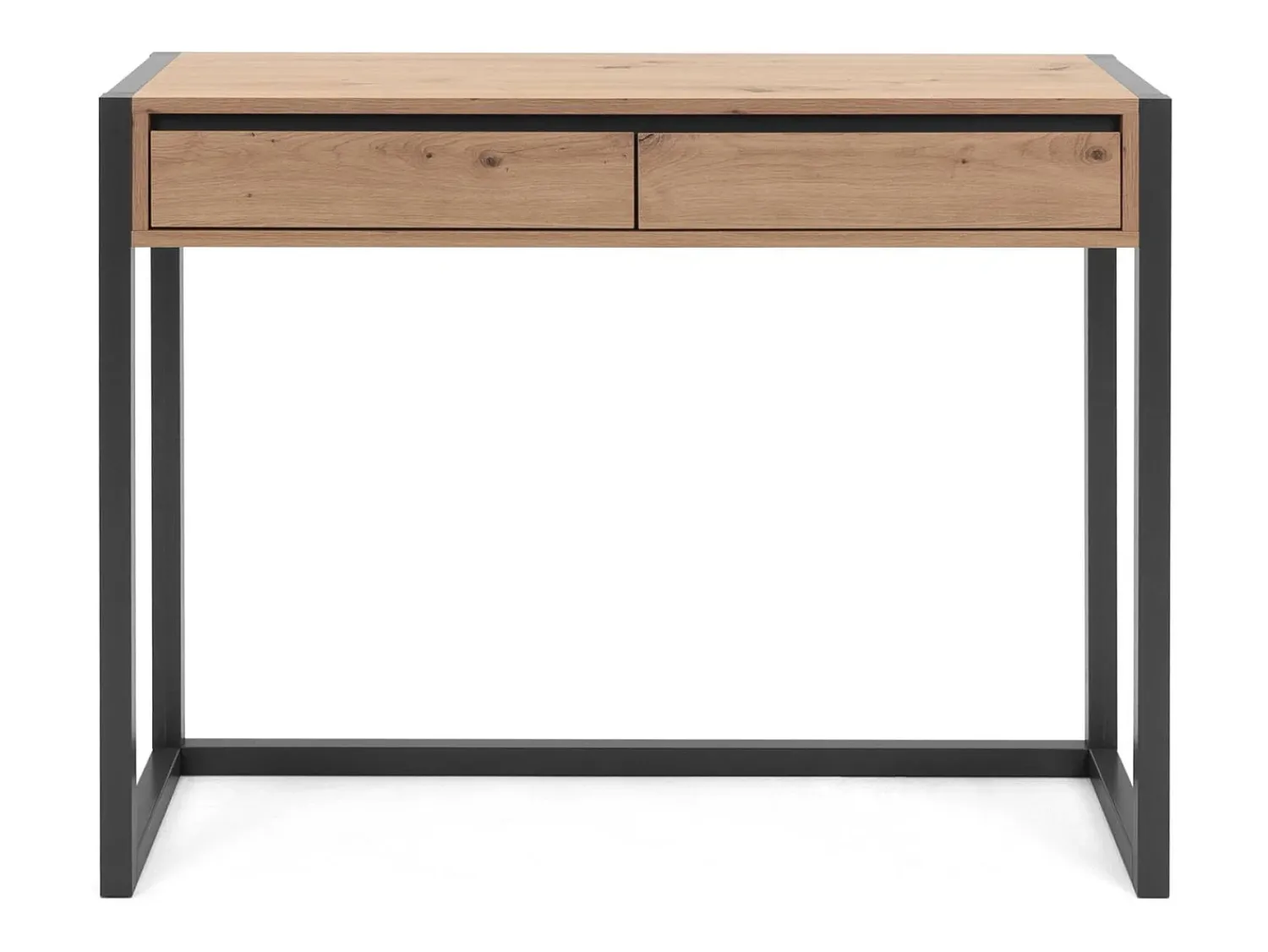 Outlet Mesa consola 100x75x35 cm natural antracite Cinza antracite / Castanho