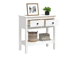 Clearance vidaxl Mesa consola 75x35x75 cm pinho maciço Branco