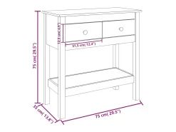Clearance vidaxl Mesa consola 75x35x75 cm pinho maciço Branco