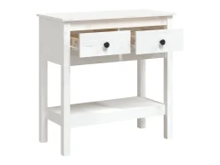 Clearance vidaxl Mesa consola 75x35x75 cm pinho maciço Branco