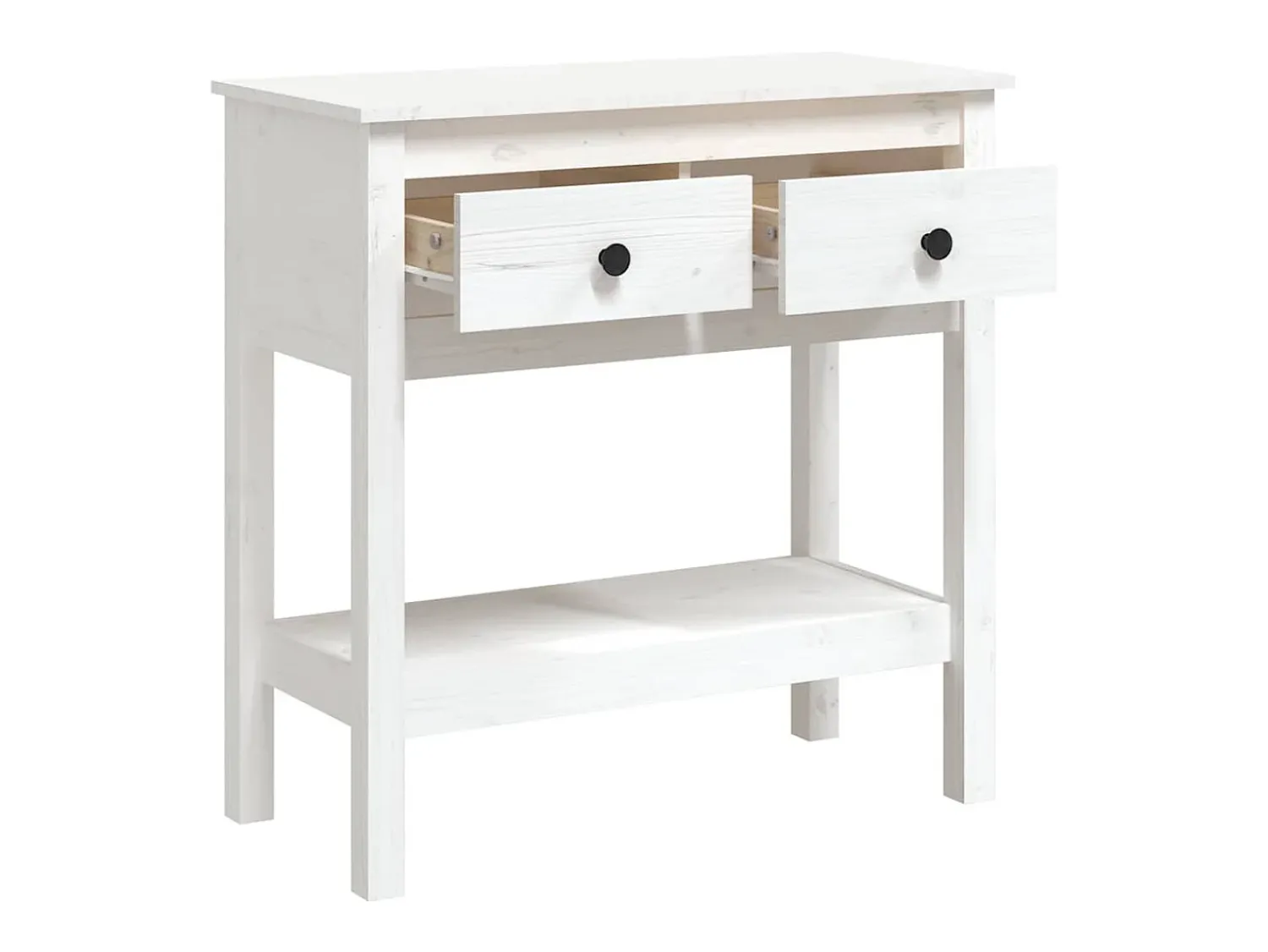 Clearance vidaxl Mesa consola 75x35x75 cm pinho maciço Branco