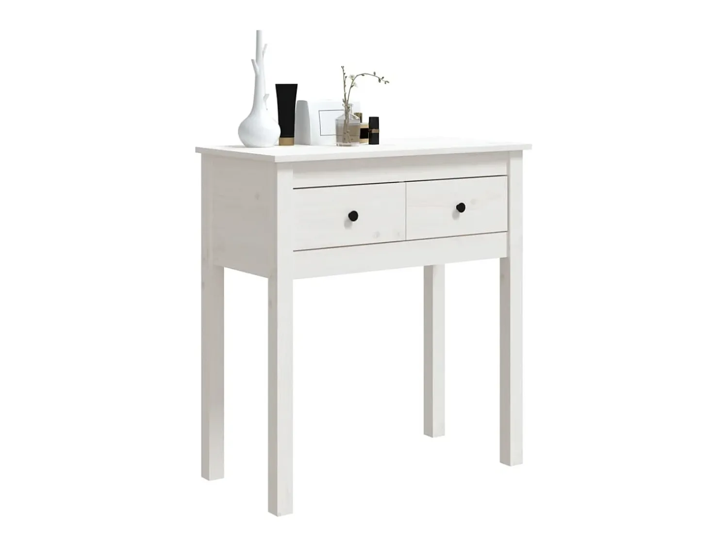Best Mesa consola 70x35x75 cm pinho maciço PT463582 Branco