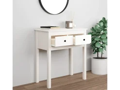 Best Mesa consola 70x35x75 cm pinho maciço PT463582 Branco