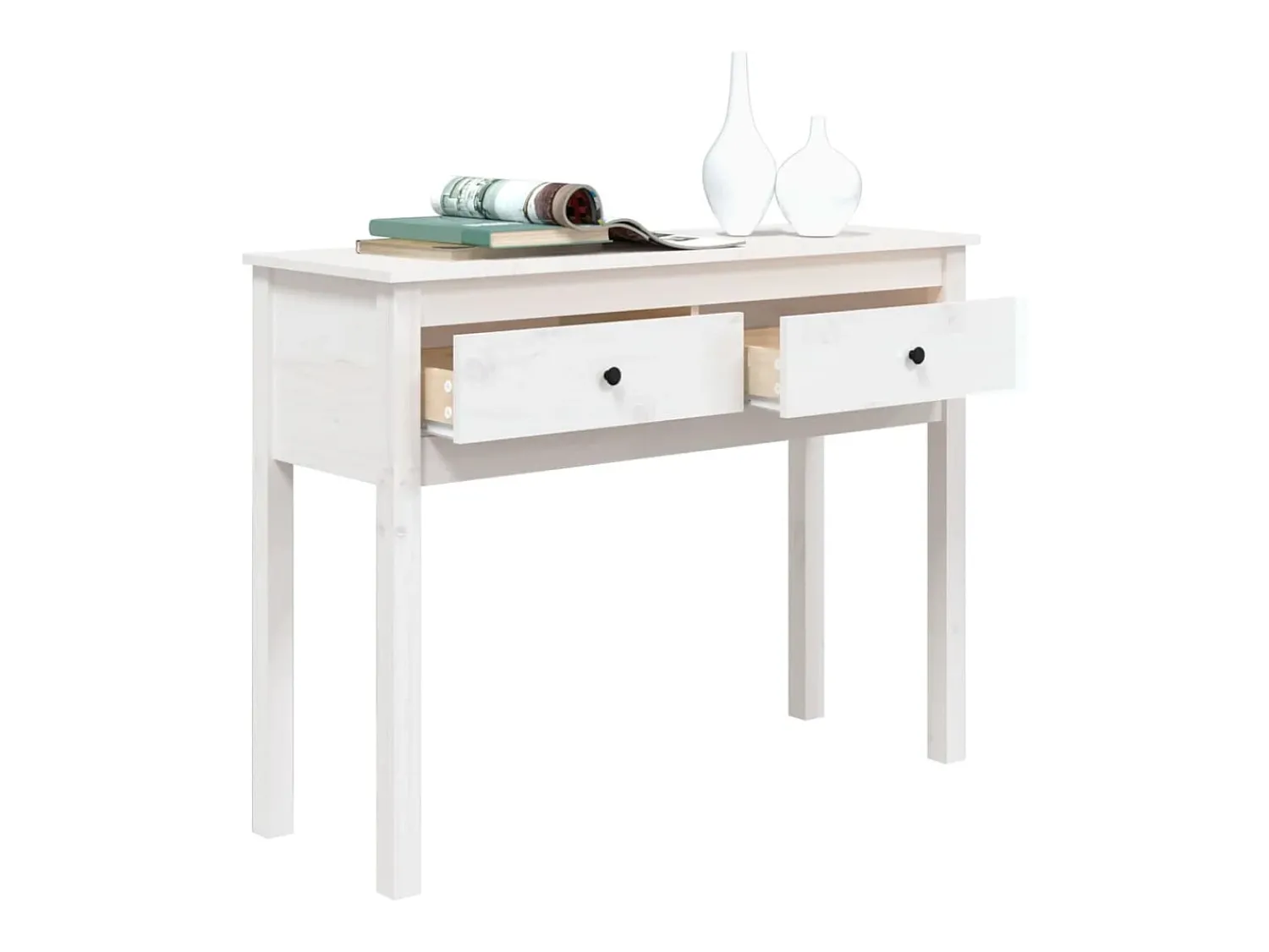 Consola| Mesa consola 100x35x75 cm pinho maciço PT729171 Branco