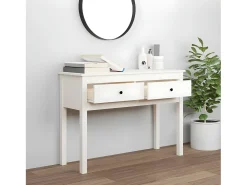 Consola| Mesa consola 100x35x75 cm pinho maciço PT729171 Branco
