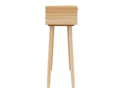 Consola* Mesa consola 80x30x75 cm pinho maciço e vime natural PT769371 Castanho