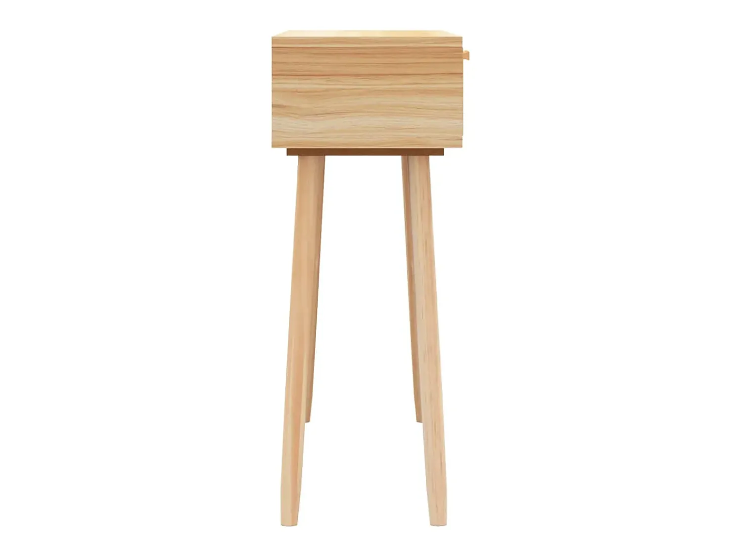 Consola* Mesa consola 80x30x75 cm pinho maciço e vime natural PT769371 Castanho