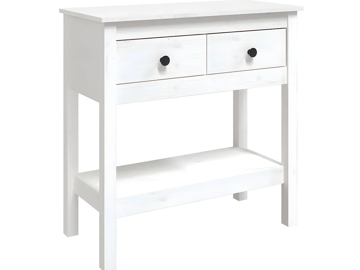 Consola* Mesa consola 75x35x75 cm pinho maciço PT186624 Branco