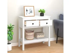 Consola* Mesa consola 75x35x75 cm pinho maciço PT186624 Branco