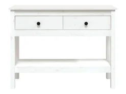Consola|vidaxl Mesa consola 100x35x75 cm pinho maciço Branco