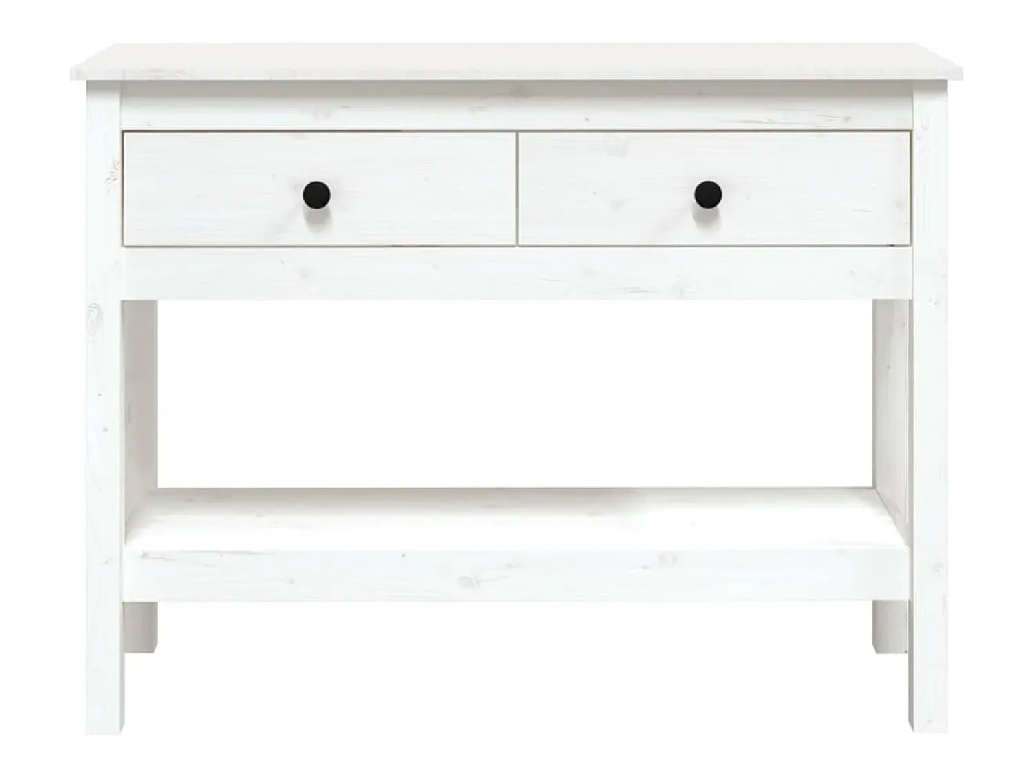 Consola|vidaxl Mesa consola 100x35x75 cm pinho maciço Branco