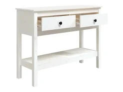 Consola|vidaxl Mesa consola 100x35x75 cm pinho maciço Branco