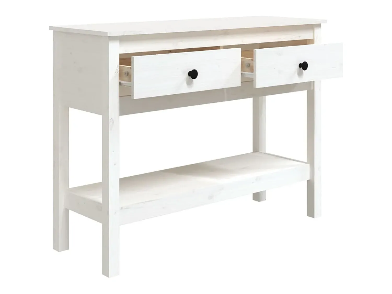 Consola|vidaxl Mesa consola 100x35x75 cm pinho maciço Branco