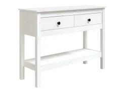 Consola|vidaxl Mesa consola 100x35x75 cm pinho maciço Branco