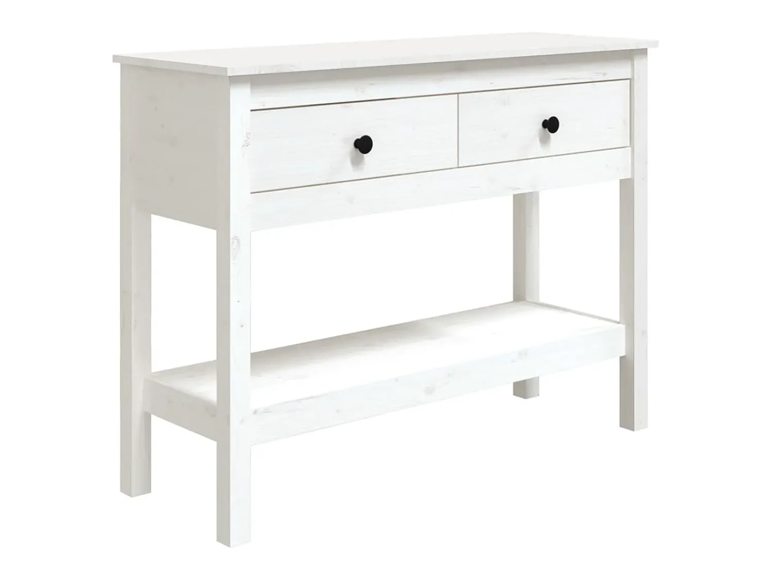 Consola|vidaxl Mesa consola 100x35x75 cm pinho maciço Branco