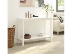Discount Mesa consola 110x40x80 cm pinho maciço PT721911 Branco