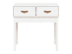 Discount Mesa consola 76,5x40x75 cm pinho maciço PT147016 Branco
