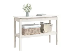 Consola* Mesa consola 110x40x75 cm pinho maciço PT997918 Branco