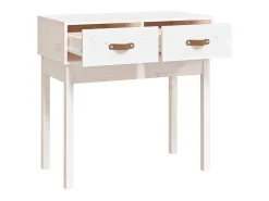 Consola|vidaxl Mesa consola 76,5x40x75 cm pinho maciço Branco