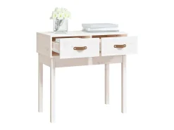 Consola|vidaxl Mesa consola 76,5x40x75 cm pinho maciço Branco