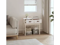 Consola|vidaxl Mesa consola 76,5x40x75 cm pinho maciço Branco