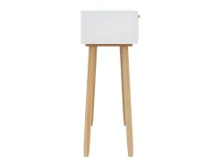 Consola* Mesa consola 80x30x75 cm pinho maciço e vime natural PT943045 Branco