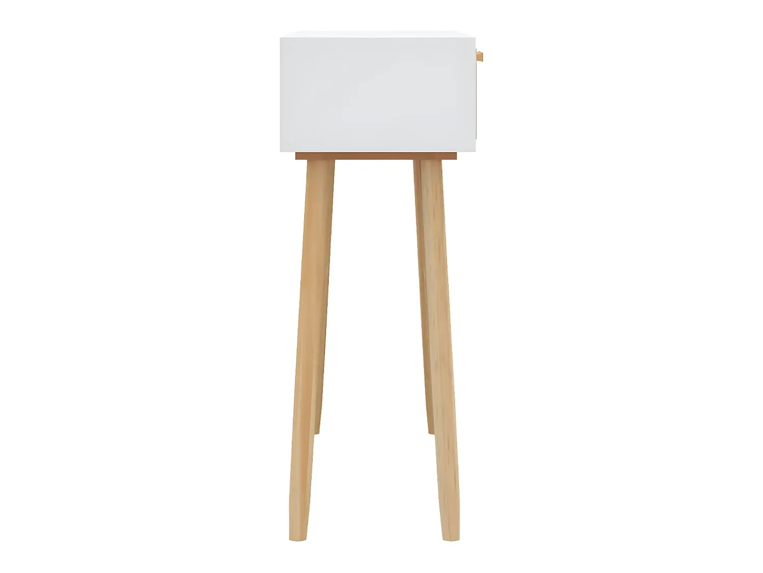 Consola* Mesa consola 80x30x75 cm pinho maciço e vime natural PT943045 Branco