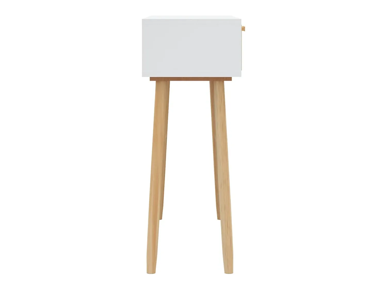 Consola* Mesa consola 80x30x75 cm pinho maciço e vime natural PT943045 Branco