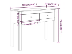 vidaxl Mesa consola 100x35x75 cm pinho maciço^ Consola