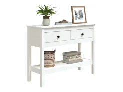Discount Mesa consola 100x35x75 cm pinho maciço PT542748 Branco