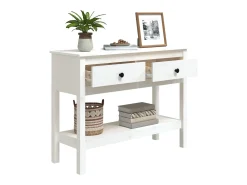 Discount Mesa consola 100x35x75 cm pinho maciço PT542748 Branco
