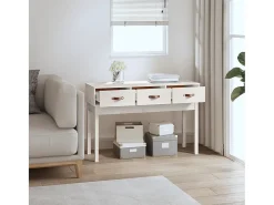 Consola*vidaxl Mesa consola 114x40x75 cm pinho maciço Branco