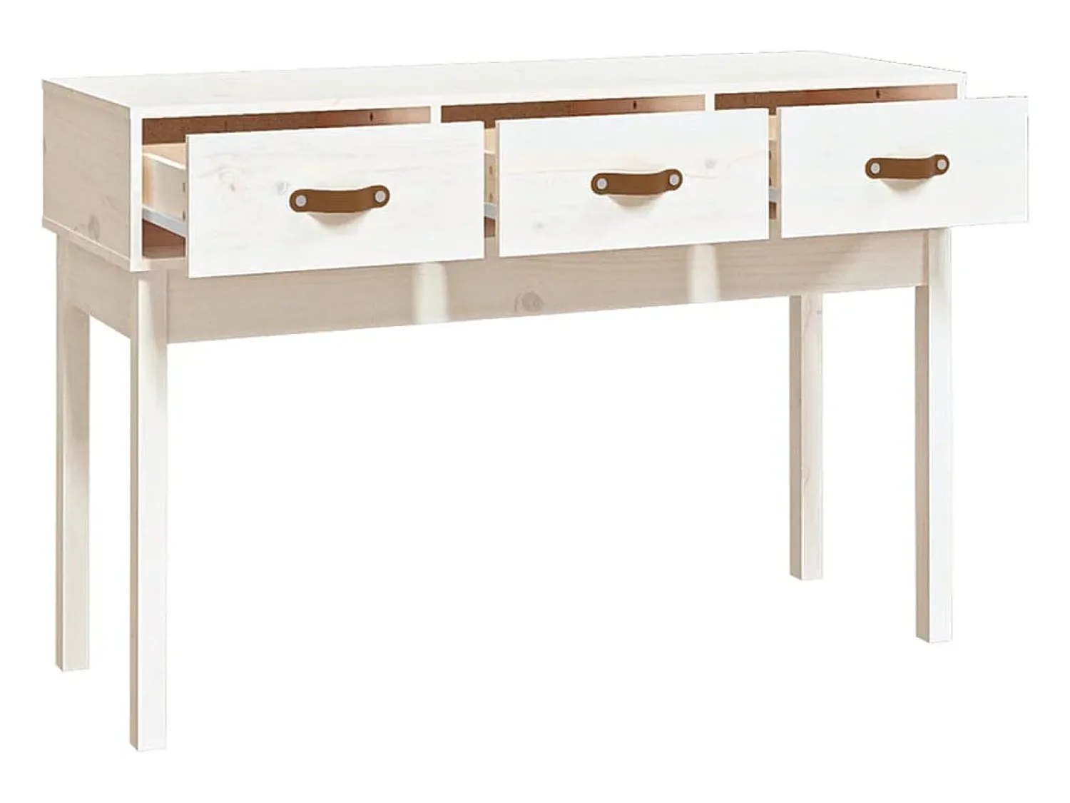Consola*vidaxl Mesa consola 114x40x75 cm pinho maciço Branco