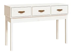 Consola*vidaxl Mesa consola 114x40x75 cm pinho maciço Branco