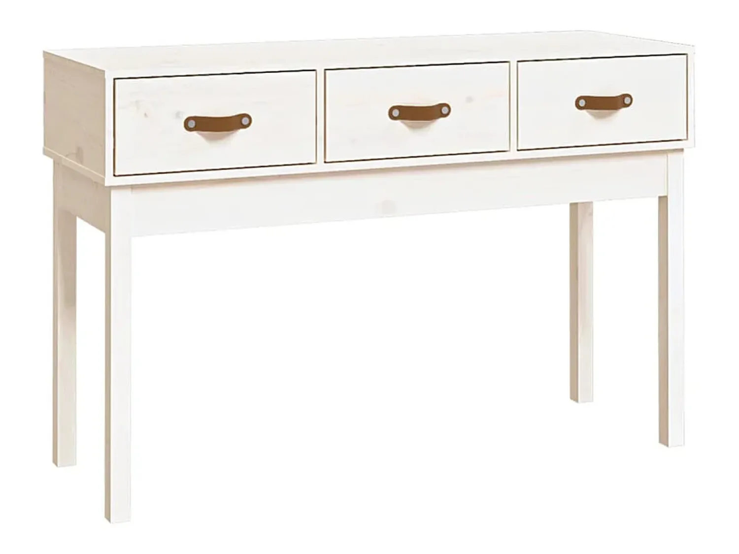 Consola*vidaxl Mesa consola 114x40x75 cm pinho maciço Branco