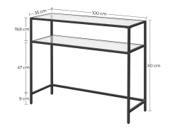 Consola| Mesa Consola 100x80x35 cm Preta Preto