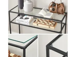 Consola| Mesa Consola 100x80x35 cm Preta Preto