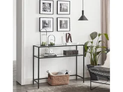 Consola| Mesa Consola 100x80x35 cm Preta Preto