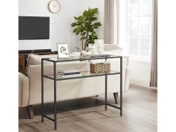Consola| Mesa Consola 100x80x35 cm Preta Preto