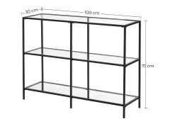 Consola| Mesa Consola 30x100x73 cm preta Preto