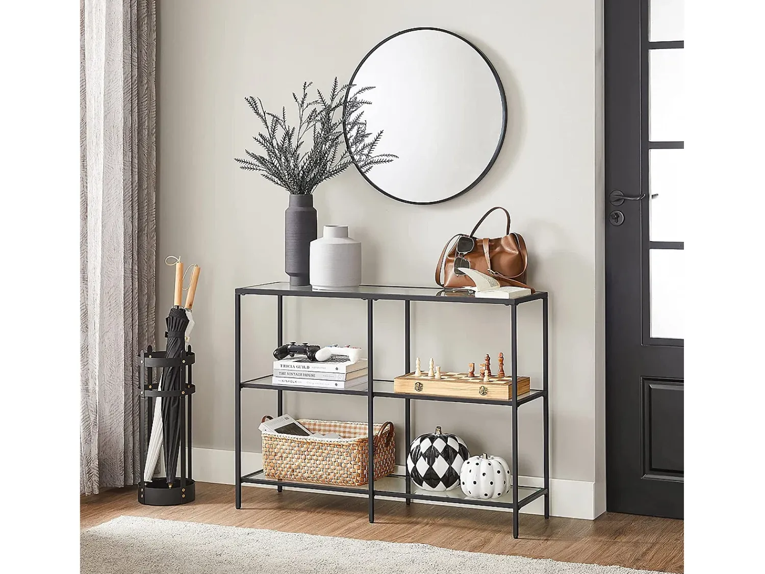 Consola| Mesa Consola 30x100x73 cm preta Preto