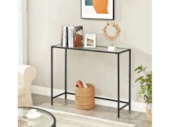 Consola| Mesa Consola 100x35x80 cm preta Preto