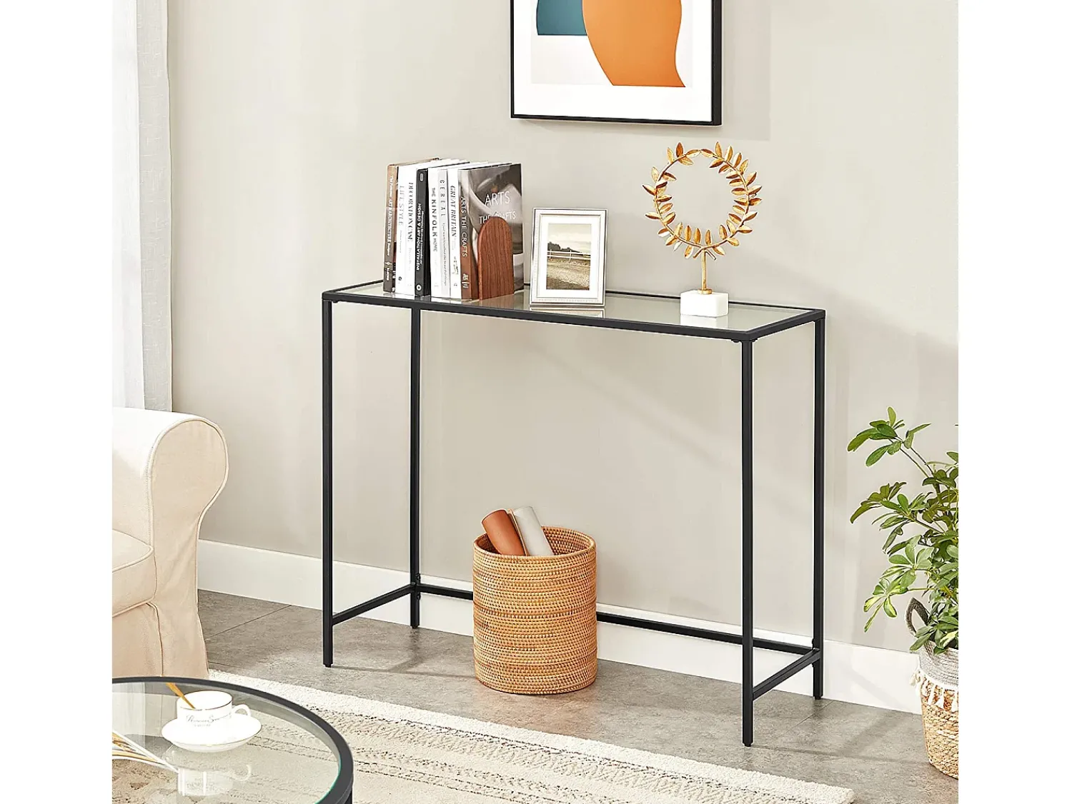 Consola| Mesa Consola 100x35x80 cm preta Preto